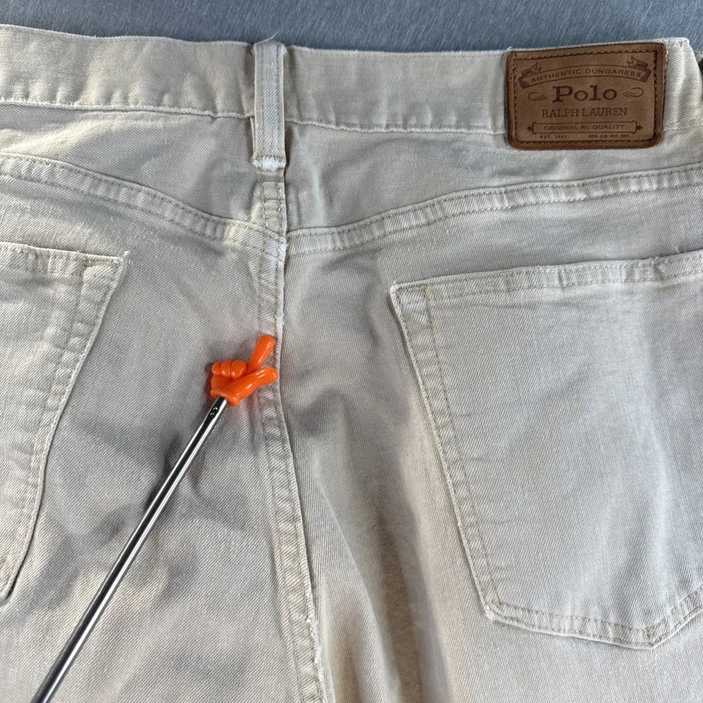 Polo Ralph Lauren Jeans Vintage Men's 33x32  Varick Slim Straight Tan Dungaree